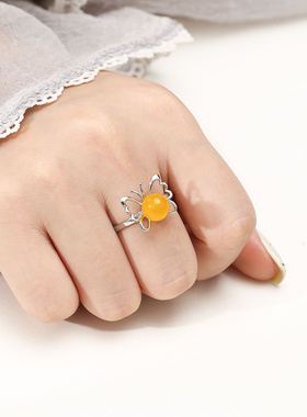 奢金轩男女纯银时尚珍珠戒指空托