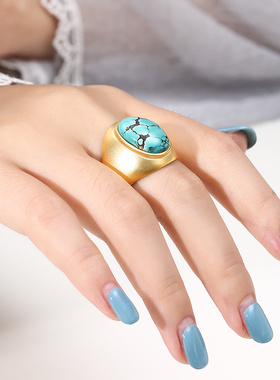 s925纯银光面戒指空托10*14蜜蜡