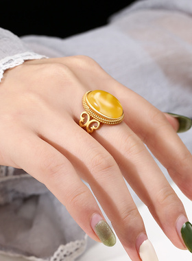 复古个性霸气戒指空托古法沙金