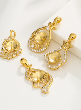 奢金轩女s925银珍珠吊坠空托