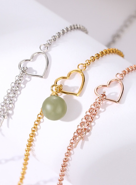 奢金轩日韩简约纯银珍珠手链空托