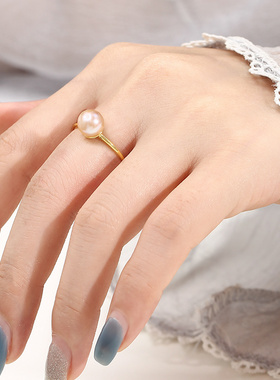 奢金轩女纯银日韩珍珠戒指空托