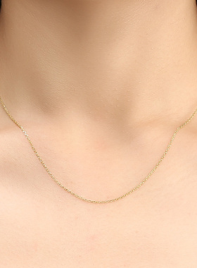 古法金纯银项链银链无吊坠锁骨链