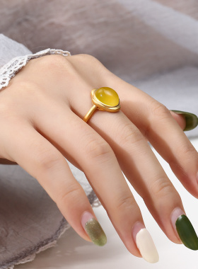 奢金轩男女纯银日韩简约戒指空托