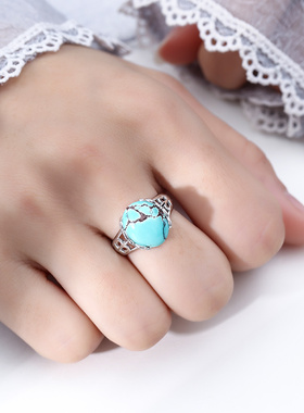 花纹纯银戒指S925空托女时尚手作