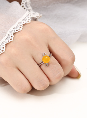 奢金轩纯银日韩时尚珍珠戒指空托