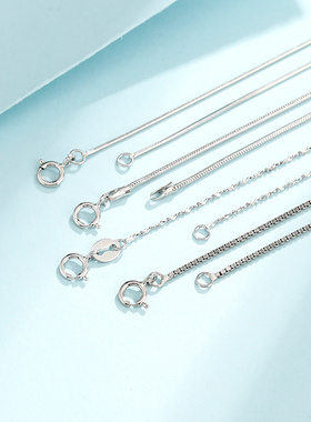 银项链女无吊坠简约S925银链子细