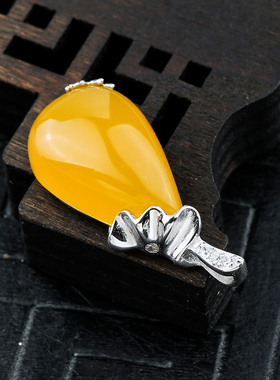 s925纯银吊坠托镶嵌荷花10*17