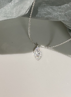 轻奢百搭925银镶钻水滴项链