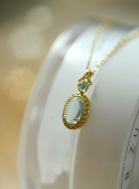 轻奢复古法式925纯银镀金锁骨链