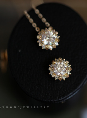 s925纯银14k金项链挂坠优雅气质