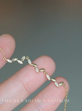 纯银镀金日常简约纤细手链女