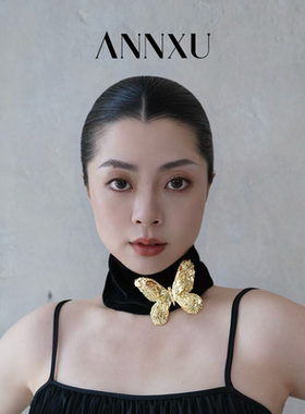 梦蝶蝴蝶丝绒Chocker项链颈饰