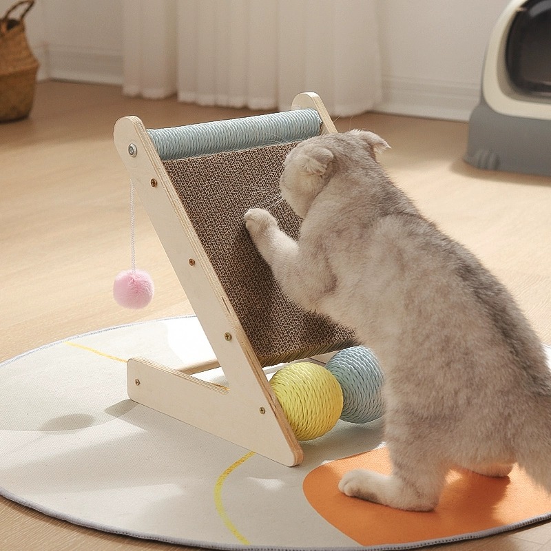立式猫抓板耐磨不掉屑防猫抓沙发保护猫爪板耐抓猫玩具磨爪器用品 - 图3