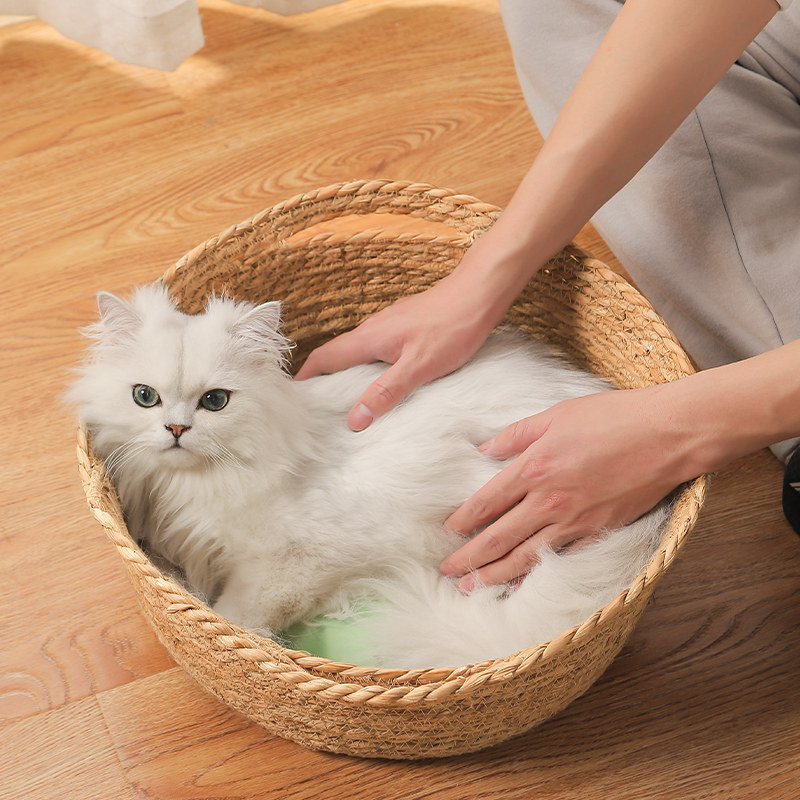 藤编框猫窝春夏用猫咪睡觉垫子夏天猫床四季通用猫抓板可拆洗用品,淘宝优惠券,粉丝福利购,淘宝优惠卷