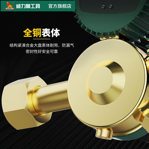 威力狮全铜氧气减压表乙炔丙烷氩气二氧化碳压力表调压器减压阀 - 图2