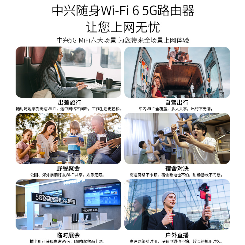 【顺丰速发】中兴5G随身wifi6移动随行路由器无线宽带5g插卡路由器无线随身u50pro便携设备户外直播mu5120-图0