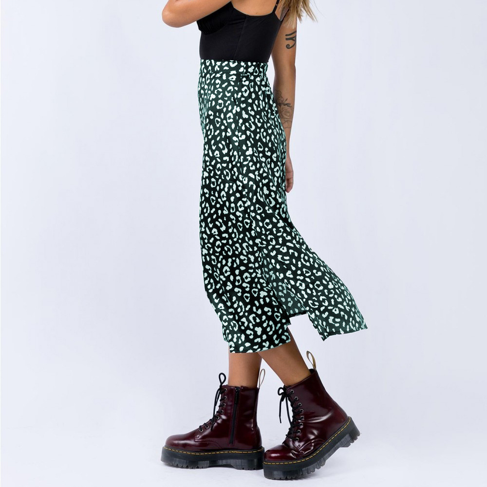 woman skirts harajuku ladies leopard print chiffon skirts - 图1