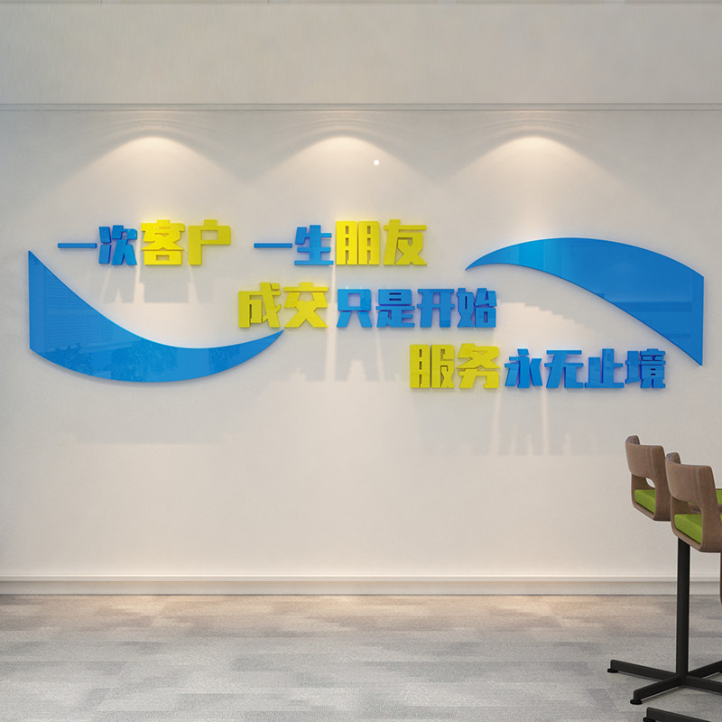 房产中介门店布置办公室装饰企业文化销售励志标语公司背景墙贴纸
