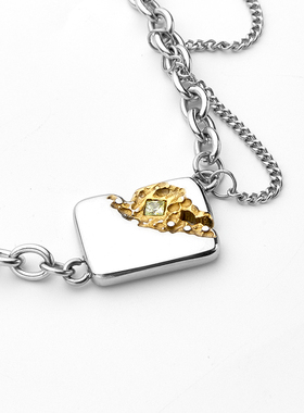 GUUKA不锈钢锆石吊坠项链