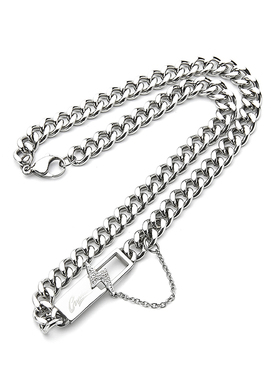 Guuka闪电方牌项链男女嘻哈情侣