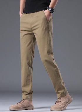 Men's casual elastic slim fit trousers in Western style男裤