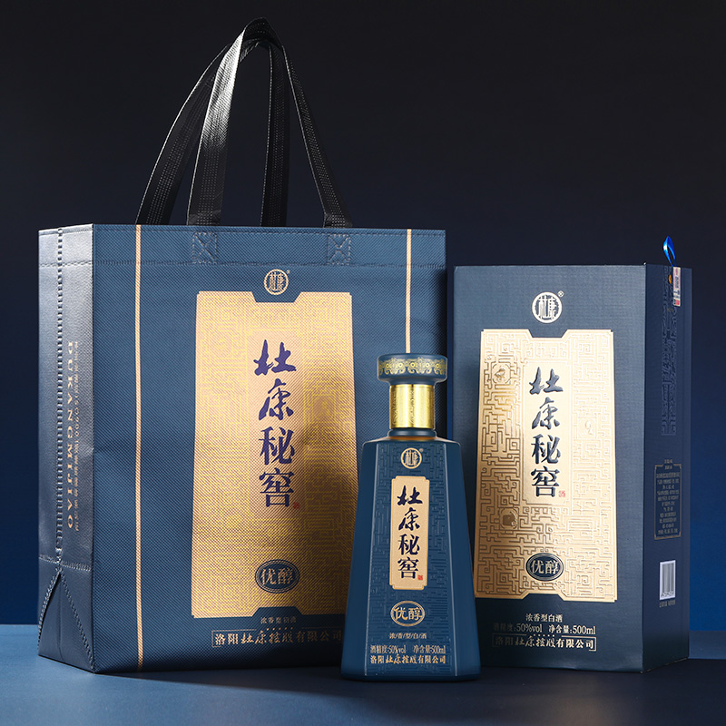 杜康秘窖优醇50度500ml*6瓶装古窖自然醇浓香型商务宴请送礼白酒 - 图2