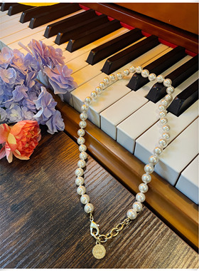 中古风vintage复古珍珠项链耳环