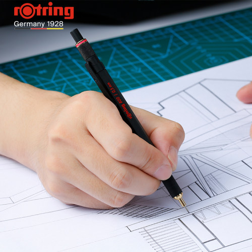 德国rotring红环800自动铅笔限定原子笔定制旷视礼盒全金属杆笔头可伸缩书写笔绘画自动铅笔文具商务送礼定制-图3