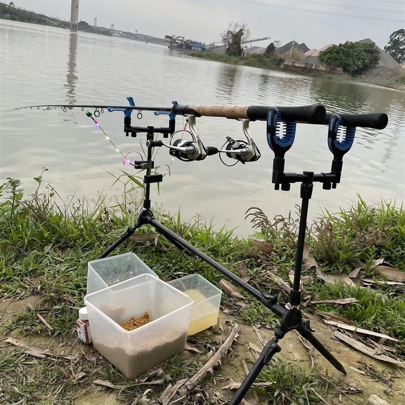 多功能便携飞德鱼竿支架 全地形欧式金属折叠竿架 两用炮台地插架 - 图2