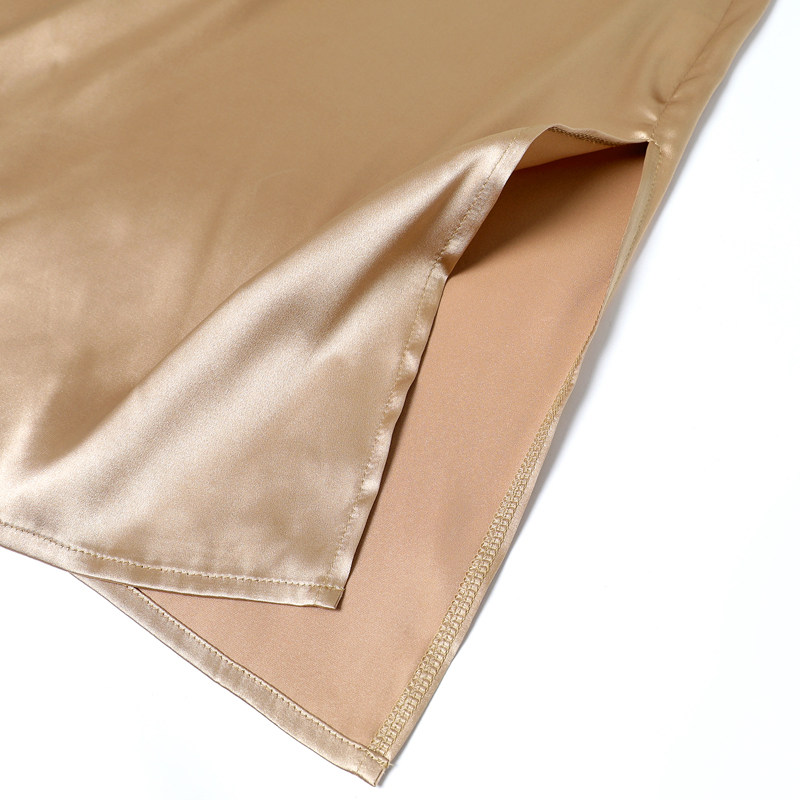 吊带夏性感冰丝睡衣裙长款真丝长裙 七彩萤睡裙