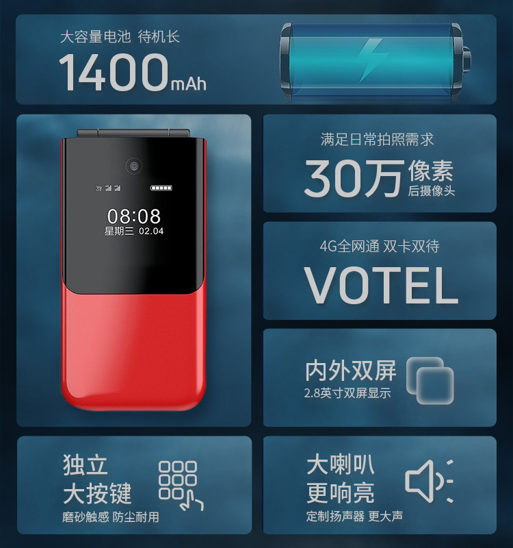 守护宝上海中兴k399翻盖智能手机 守护宝手机