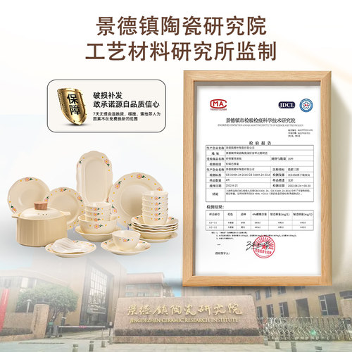 碗碟套装家用2026新款高颜值餐具碗盘套装家用奶油风乔迁结婚礼物 - 图3