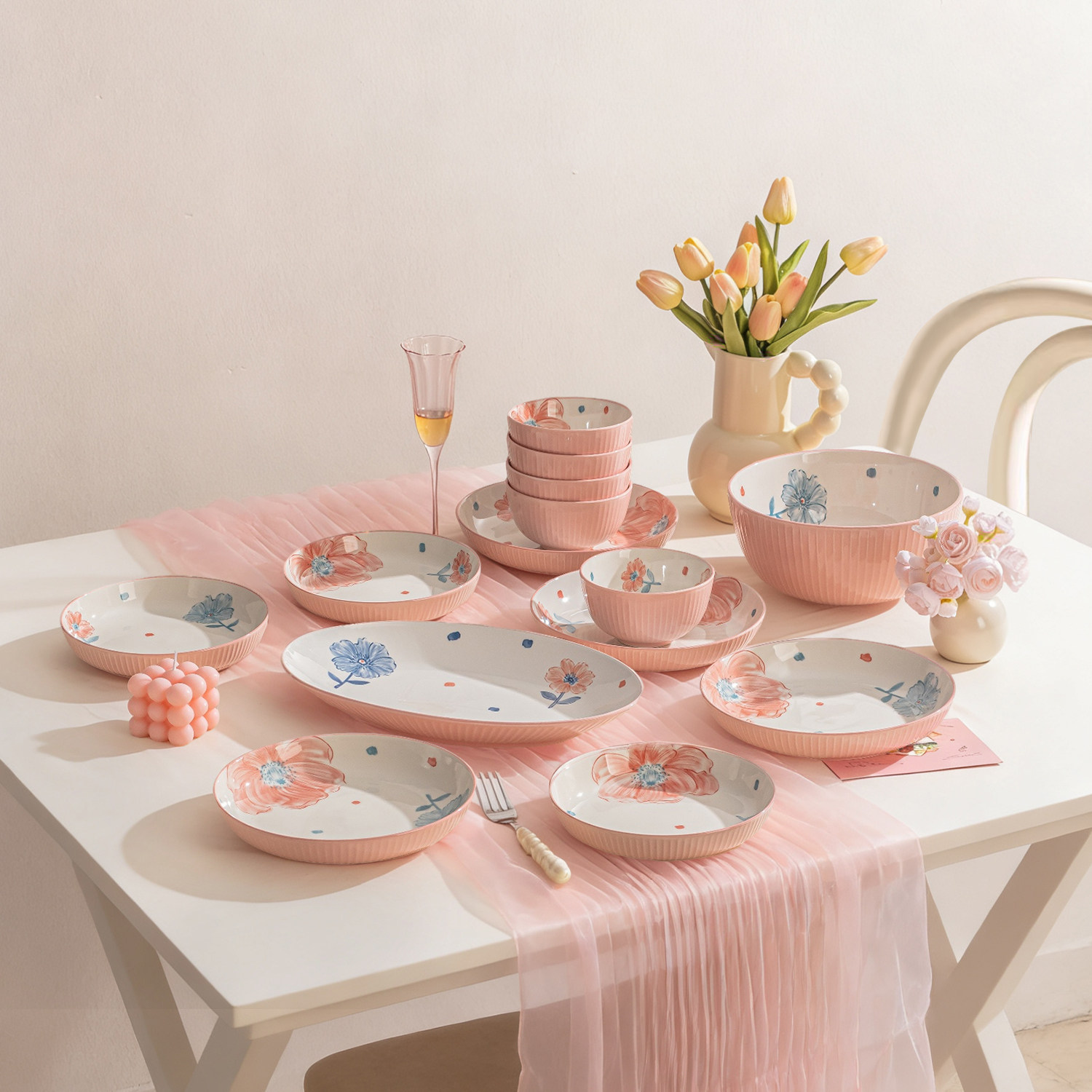 碗家用套装2026新款高颜值陶瓷碗盘餐具套装碗筷碗具新婚乔迁送礼