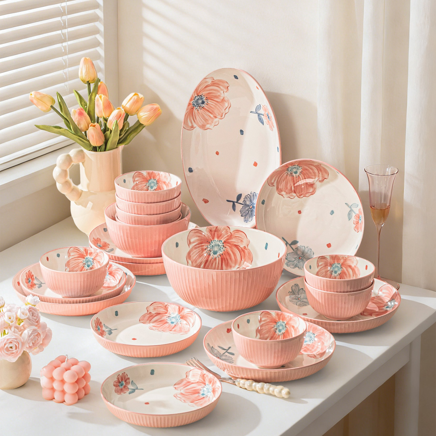 碗家用套装2026新款高颜值陶瓷碗盘餐具套装碗筷碗具新婚乔迁送礼