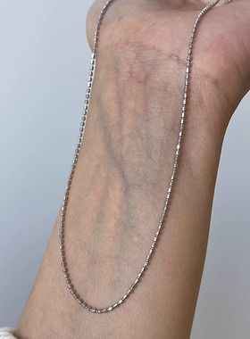 双闪珠车花锁骨链素链精工女素链