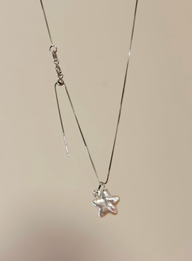 小众设计星星小钻五角星淡水珍珠项链s925纯银气质锁骨链万能链女
