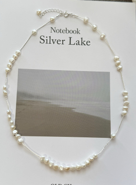 天然淡水巴洛克珍珠强光s925纯银满天星蛇骨链细款锁骨链颈链个性