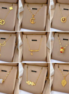 【通体钛钢】几何动物气质个性极简风炉内真金项链女ins锁骨链