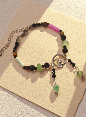 新中式兔子吊坠串珠流苏手链 国风轻奢高级感ins风个性气质手饰女