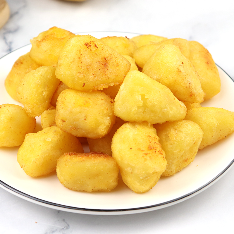 台之美锅巴土豆10kg油炸小食薯块网红小吃冷冻半成品小薯球土豆块-图0