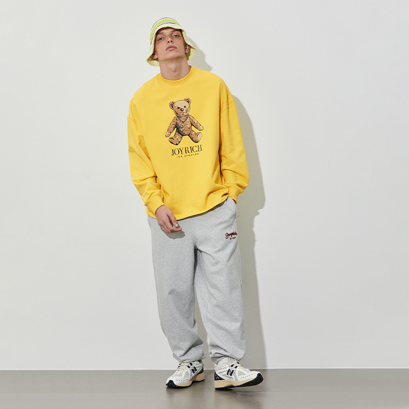 JOYRICH 秋冬男女同款美式街头重磅拉绒宽松阔腿针织束脚休闲卫裤