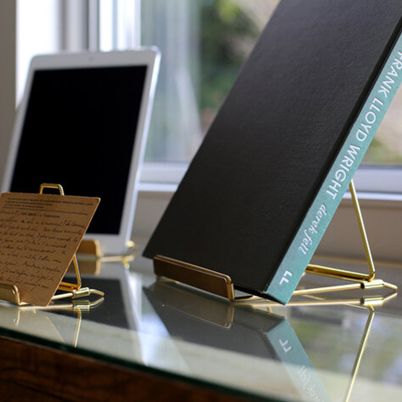 现货日本amabro可调节底托展示架黄铜铁金属收纳架杂志架样板间 - 图2