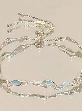 粉色锆石樱花蝴蝶结手链女ins小众轻奢气质高级清冷感闺蜜手饰女