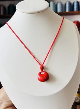 高含量朱砂红砂胖福项链棉线红绳宝宝男女宝成人项链