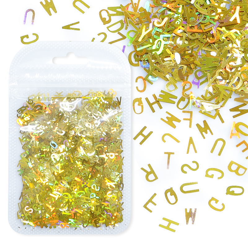 Holographic Glitter English Alphabet Flakes For Epoxy Resin - 图1