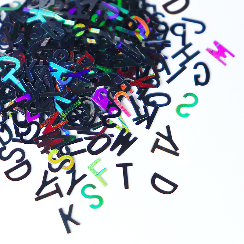 Holographic Glitter English Alphabet Flakes For Epoxy Resin - 图2