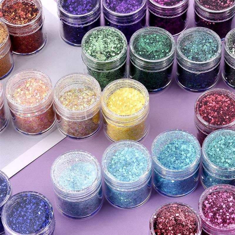 4 Bottles Resin Shinning Filling Flash Glitter Hexagon Glitt - 图2