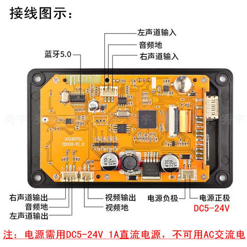 028蓝牙mp5解码器 DTS FLAC APE AC3 MP3无损全格式播放板2.8寸屏 - 图2