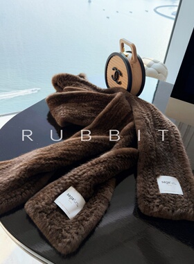 RUBBIT '人手一条 芬兰saga*'针毛细腻光亮秋冬水貂皮草围脖围巾